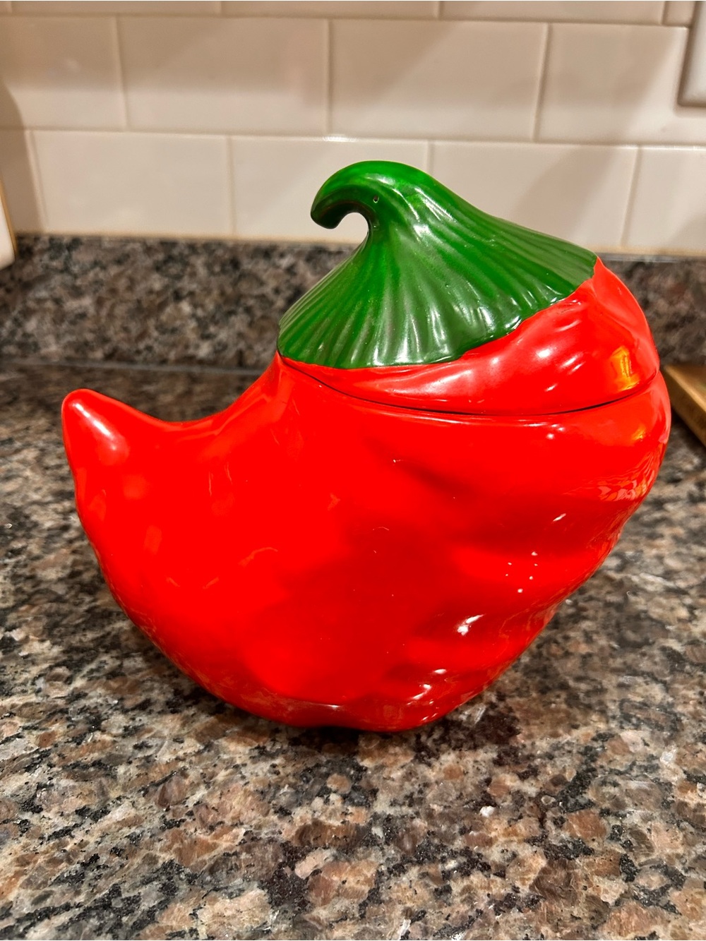 Vintage Sunshine Ceramic Chili Pepper Cookie Jar